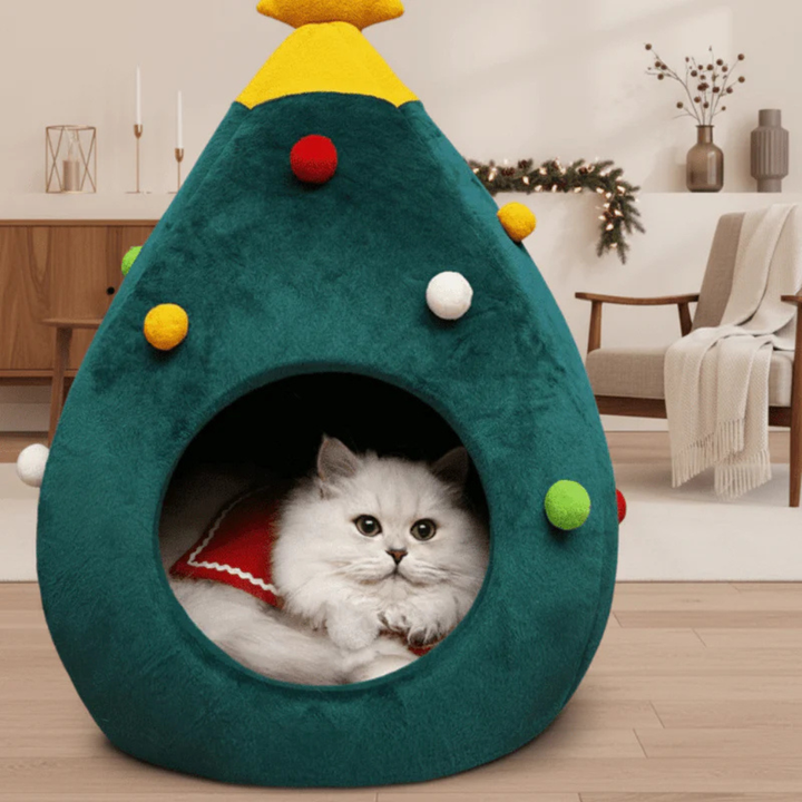 Christmas Tree Cat Bed