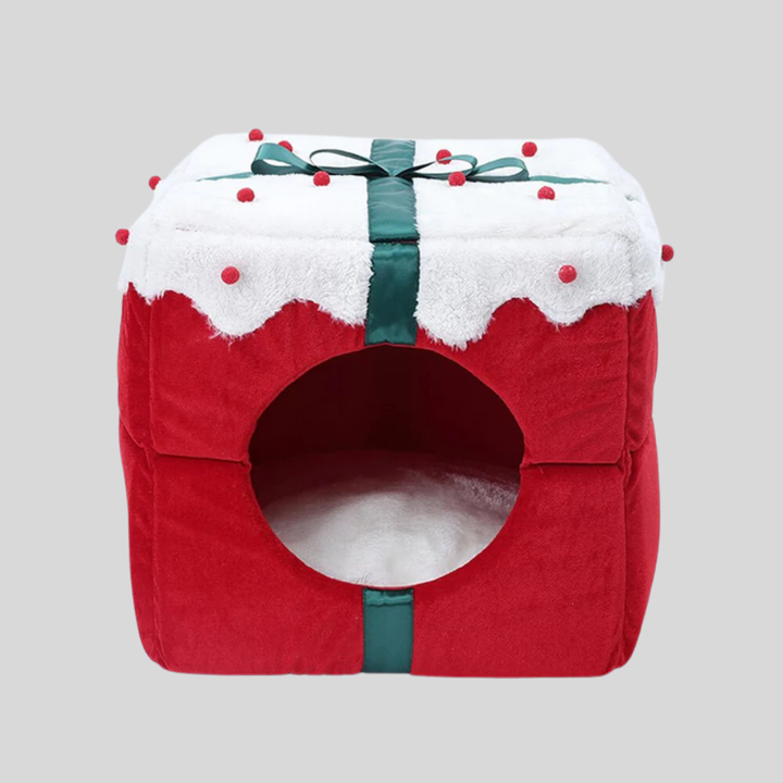 Semi-Enclosed Christmas-Themed Dog & Cat Bed
