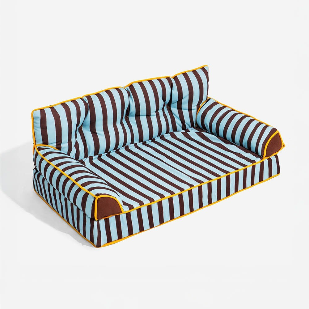 Trendy Striped Water-Repellent Foldable Dog Sofa Bed