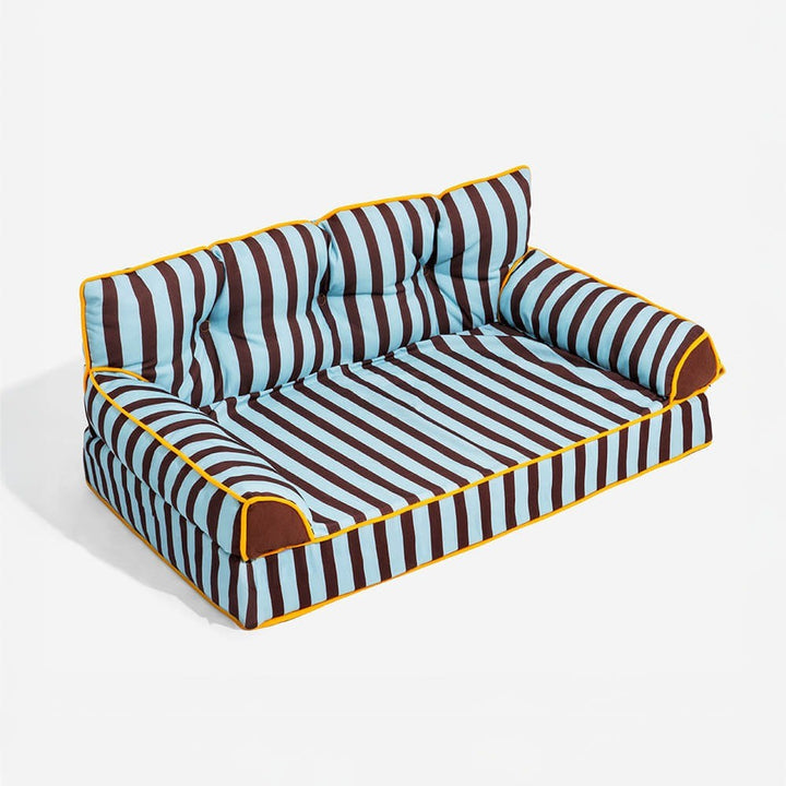 Trendy Striped Water-Repellent Foldable Dog Sofa Bed