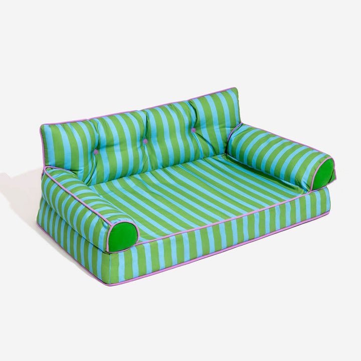 Trendy Striped Water-Repellent Foldable Dog Sofa Bed