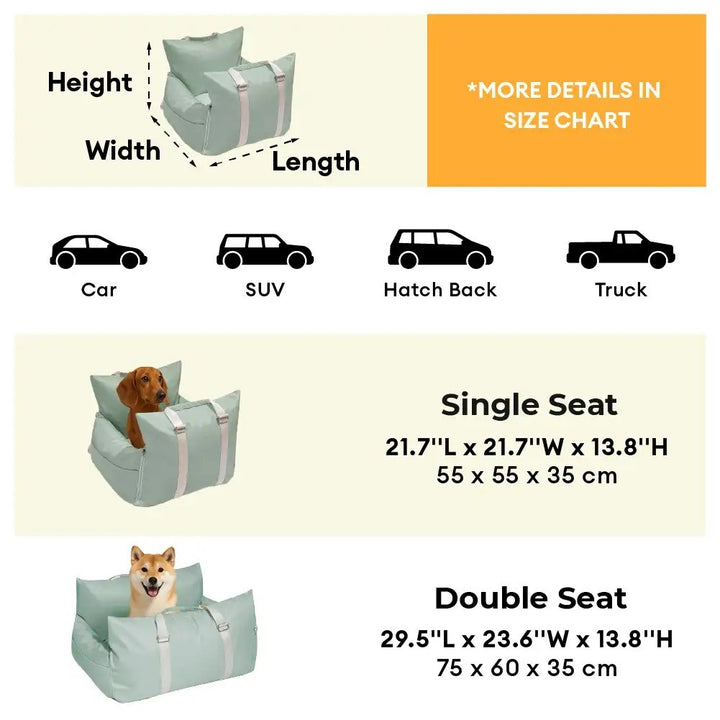 Waterproof Travel Dog Car Seat Bed