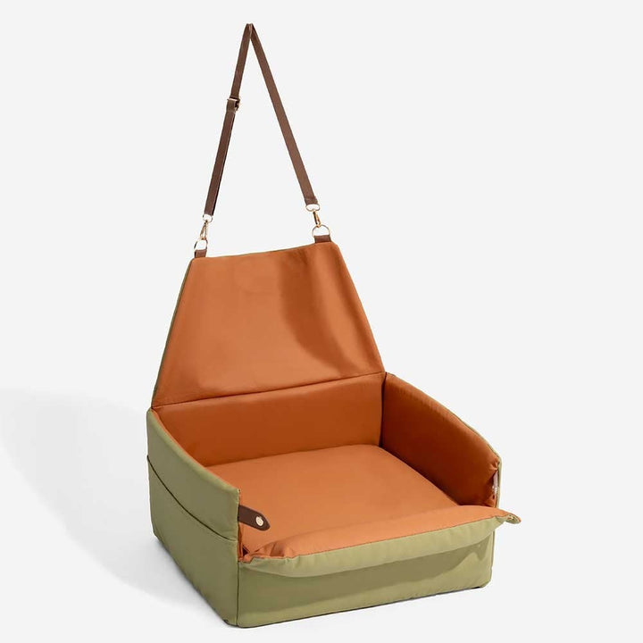Elevated Faux Leather Deluxe Dog Car Seat Booster Bed