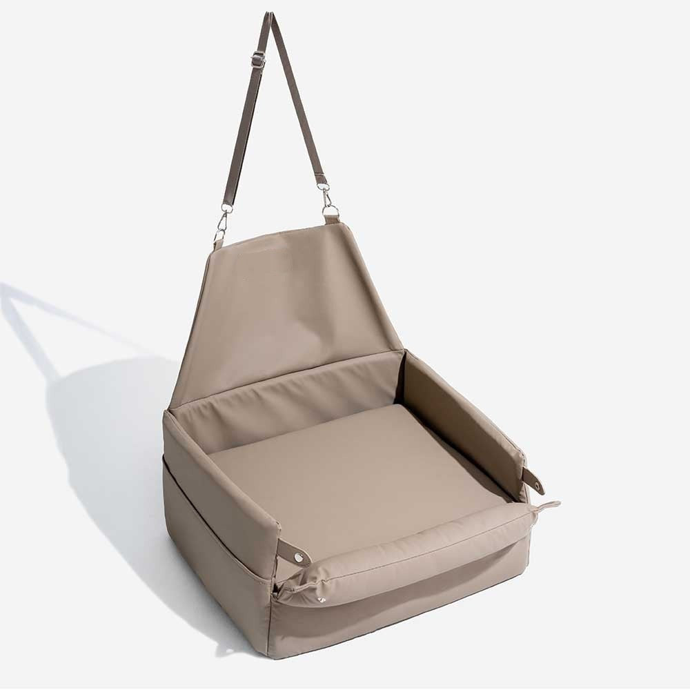 Elevated Faux Leather Deluxe Dog Car Seat Booster Bed