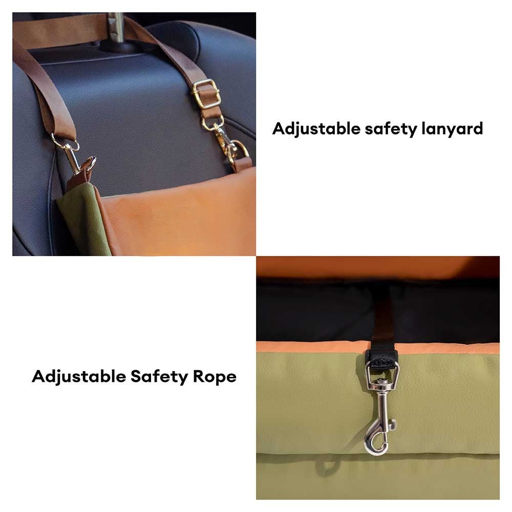 Elevated Faux Leather Deluxe Dog Car Seat Booster Bed