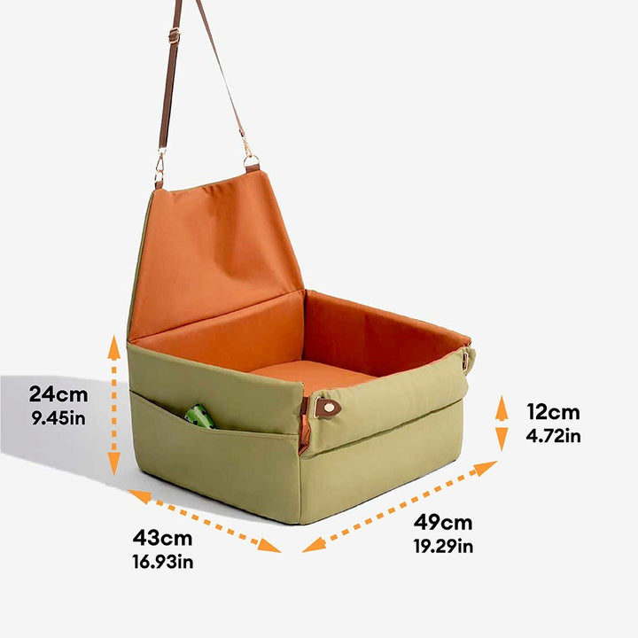 Elevated Faux Leather Deluxe Dog Car Seat Booster Bed