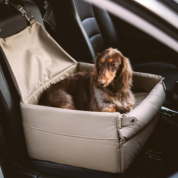 Elevated Faux Leather Deluxe Dog Car Seat Booster Bed