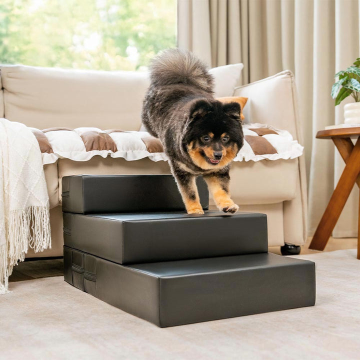 Waterproof PU Leather Pet Stairs with Washable Multi-Level Design