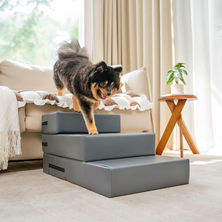 Waterproof PU Leather Pet Stairs with Washable Multi-Level Design