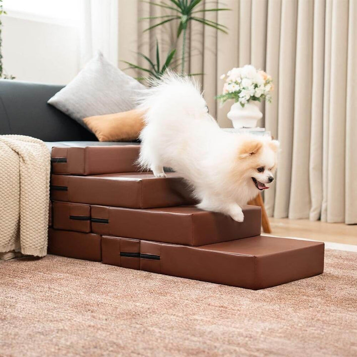 Waterproof PU Leather Pet Stairs with Washable Multi-Level Design