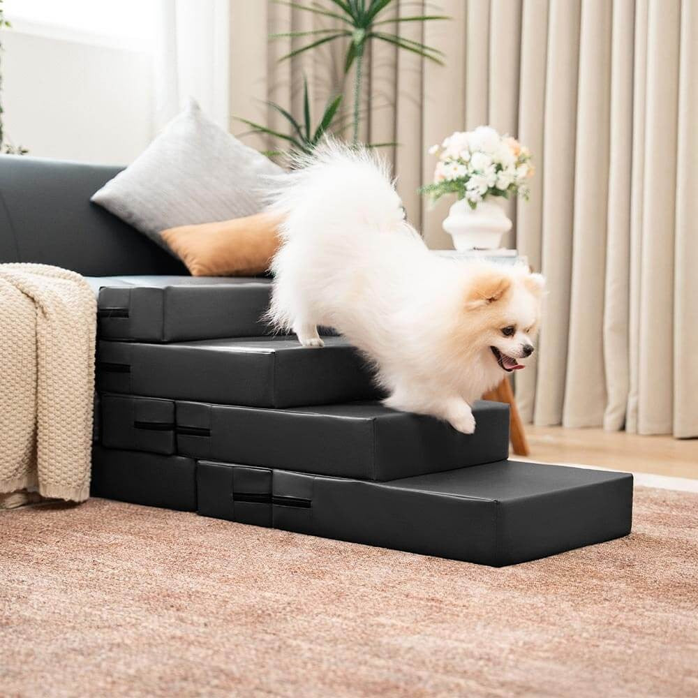 Waterproof PU Leather Pet Stairs with Washable Multi-Level Design