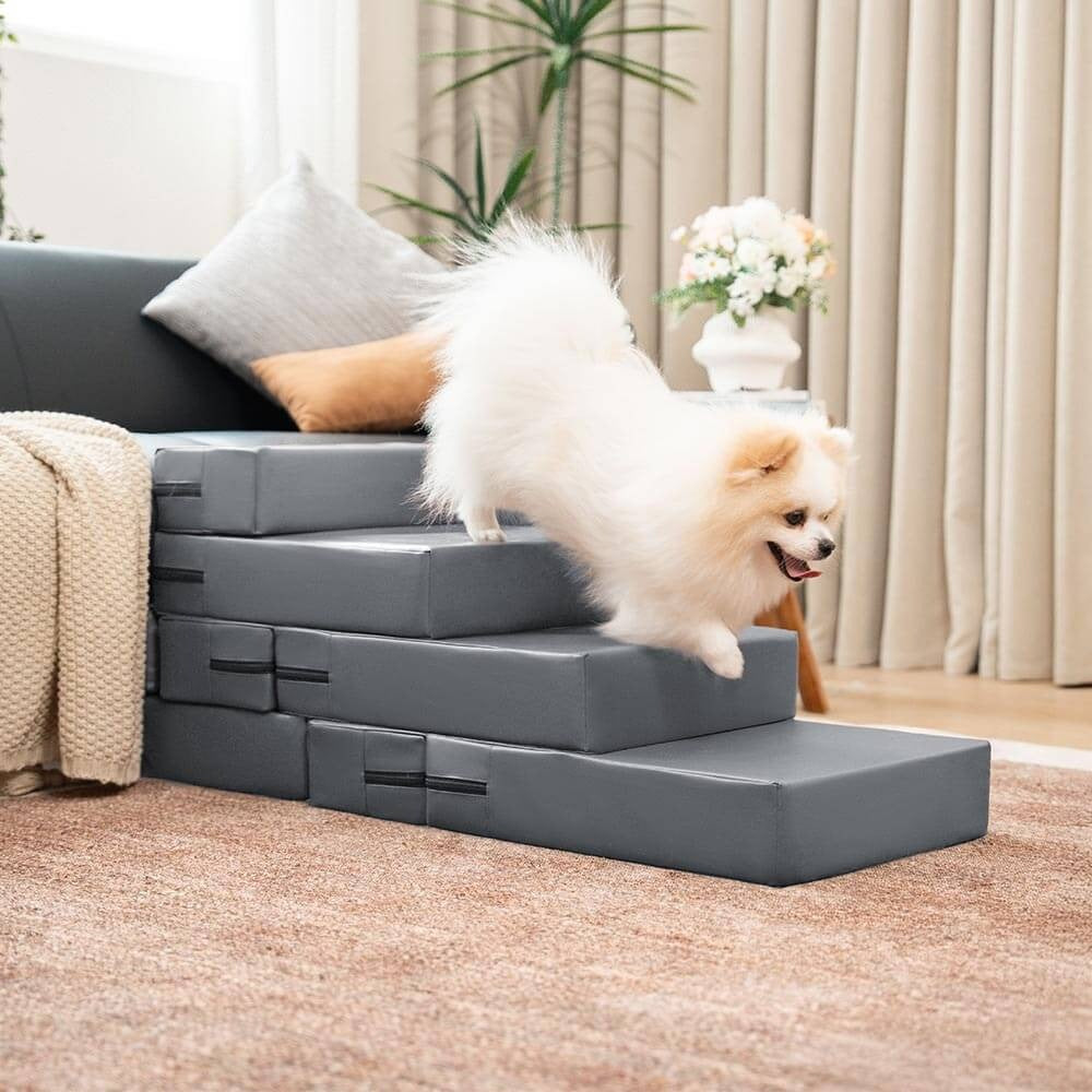 Waterproof PU Leather Pet Stairs with Washable Multi-Level Design