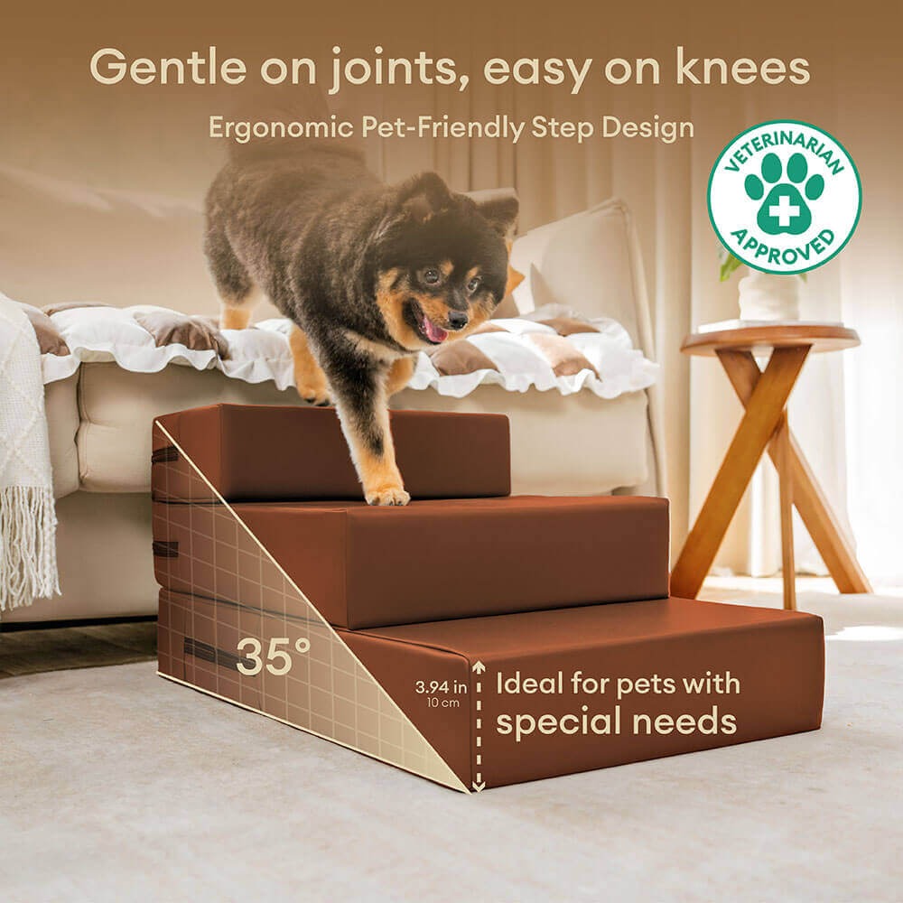 Waterproof PU Leather Pet Stairs with Washable Multi-Level Design