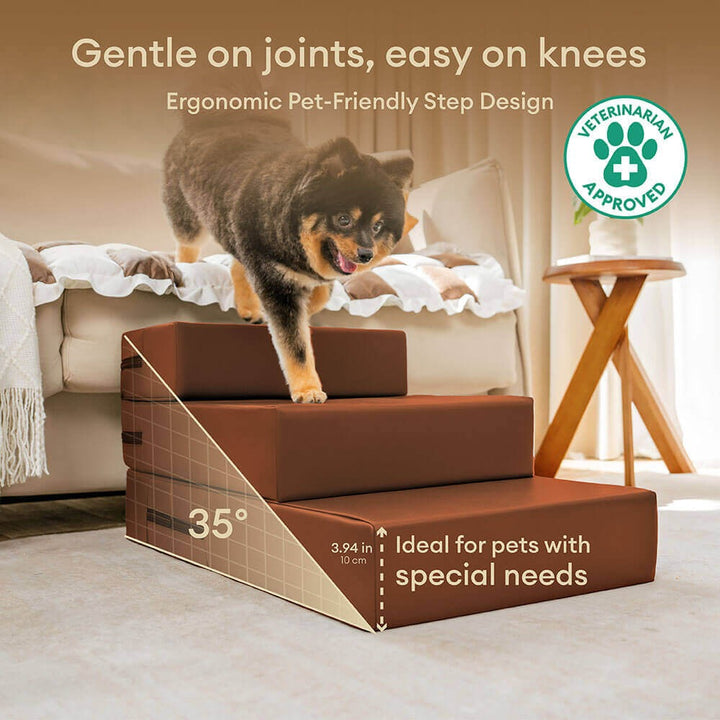 Waterproof PU Leather Pet Stairs with Washable Multi-Level Design