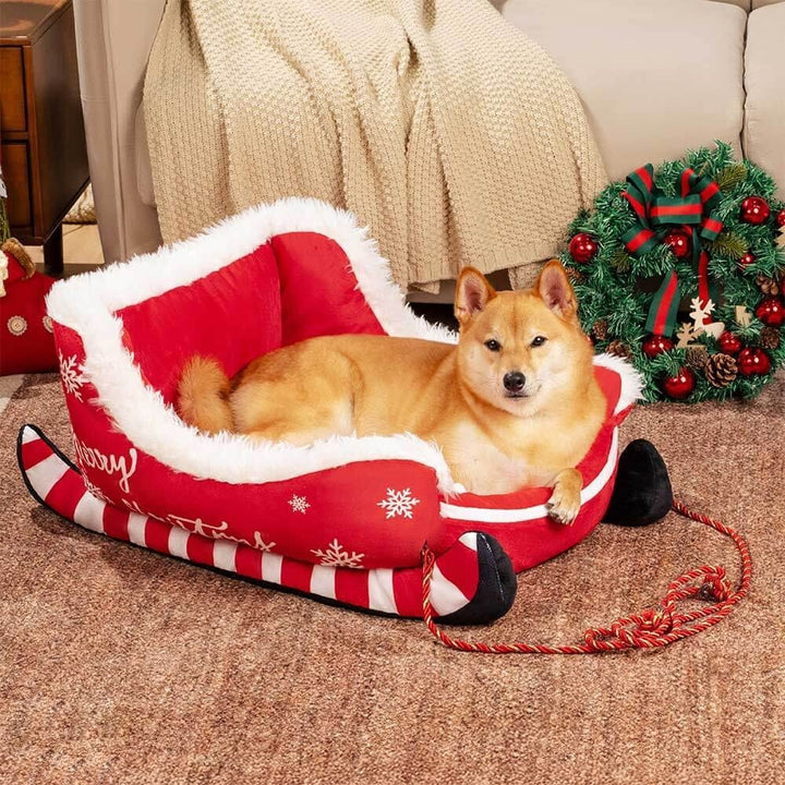 Festive Plush Cosy Dog Bed