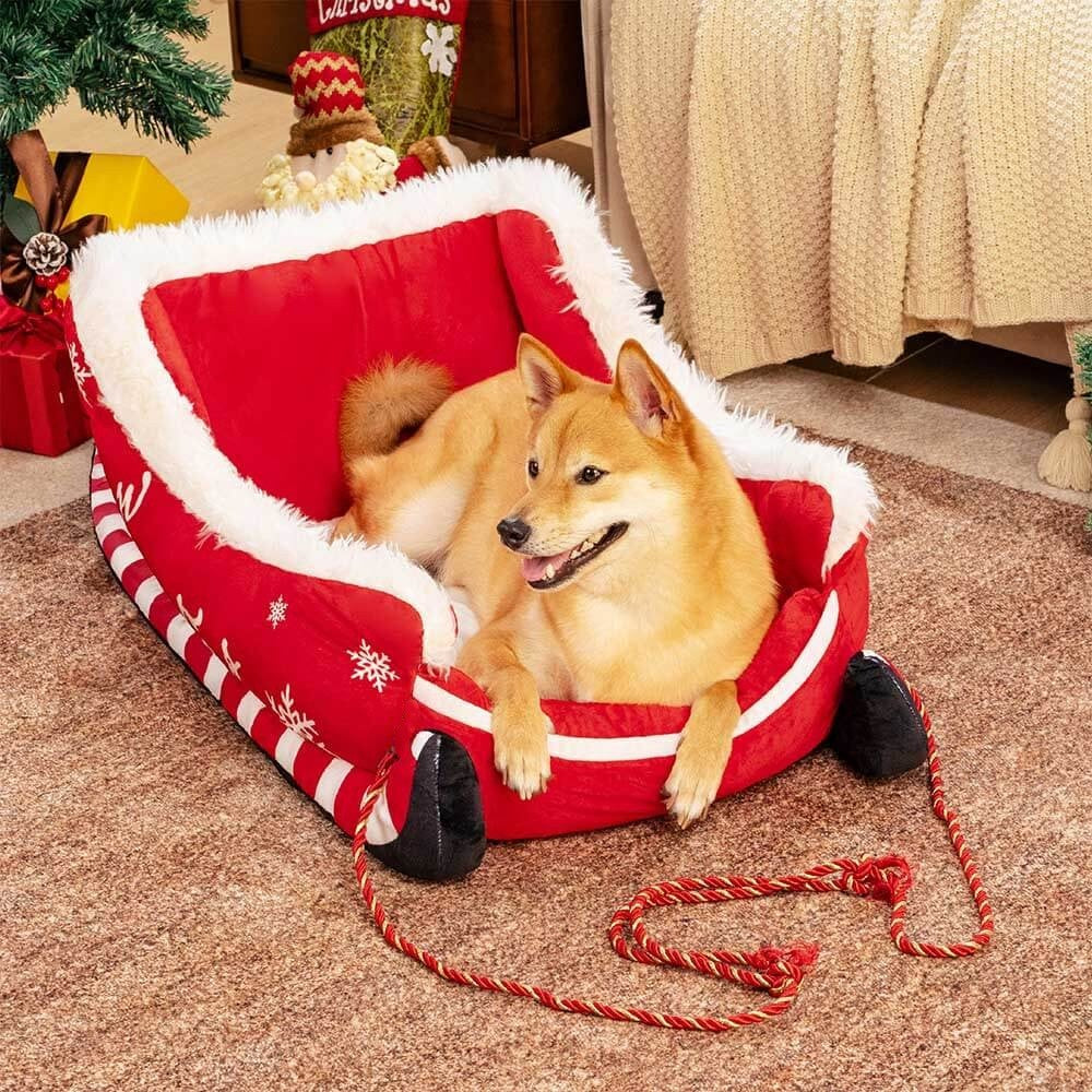 Festive Plush Cosy Dog Bed