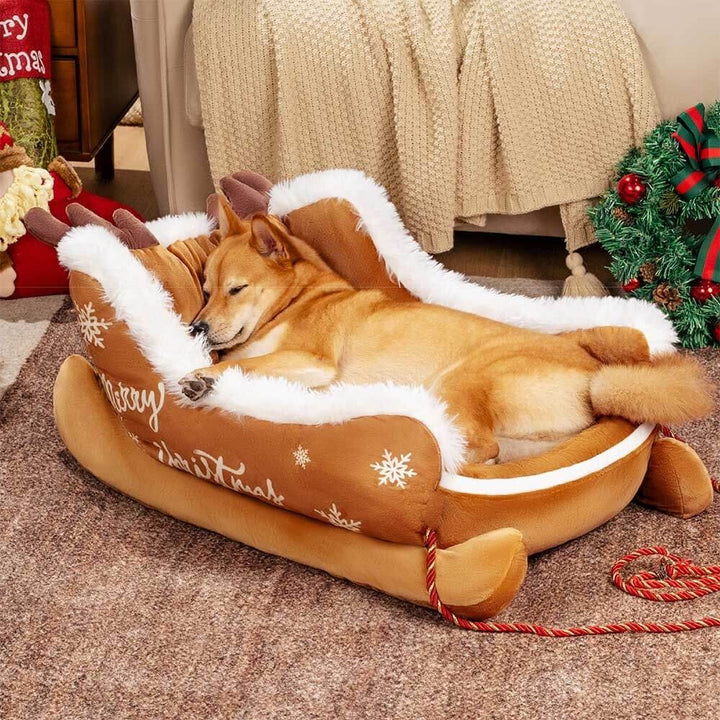 Festive Plush Cosy Dog Bed