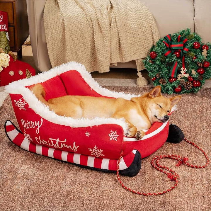 Festive Plush Cosy Dog Bed