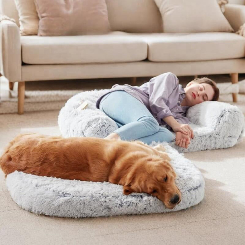 Chic Plush Large Foldable Human & Dog Bed