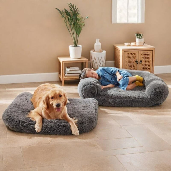 Chic Plush Large Foldable Human & Dog Bed