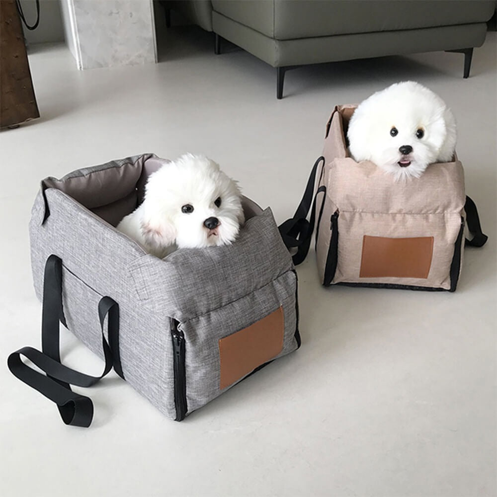 Non-Slip Detachable Contrast Colour Cat & Dog Car Seat Bed