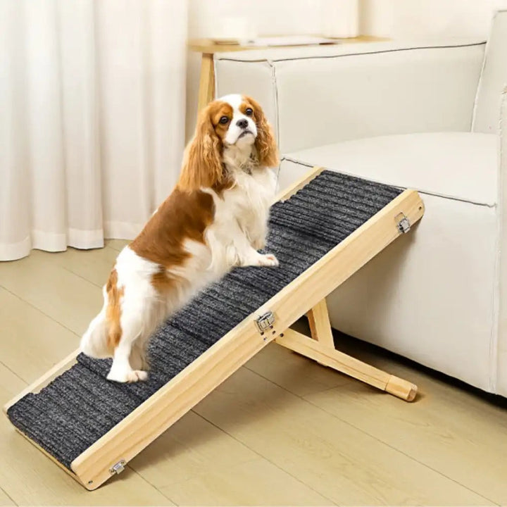 4-Level Adjustable Wooden Dog Ramp