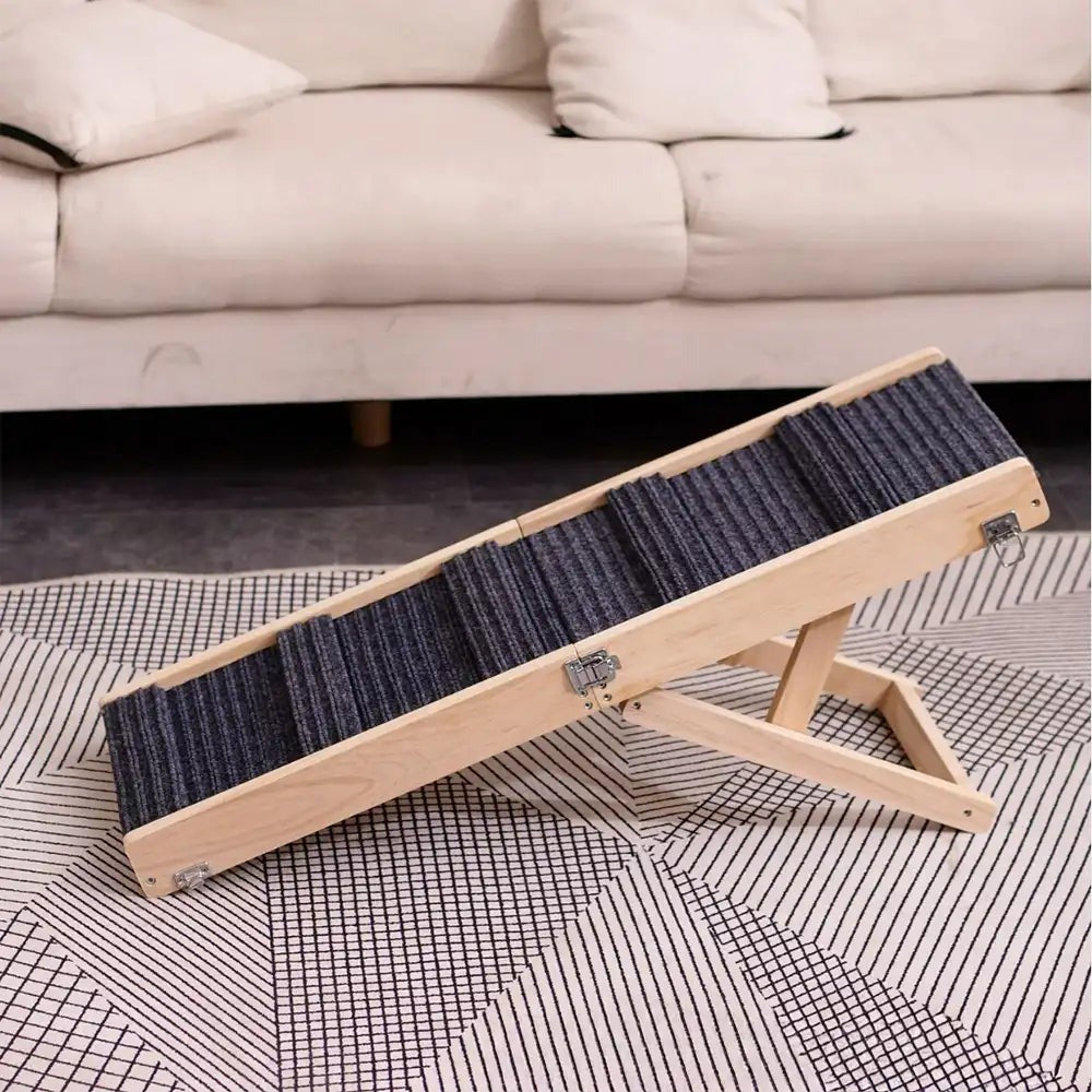 4-Level Adjustable Wooden Dog Ramp