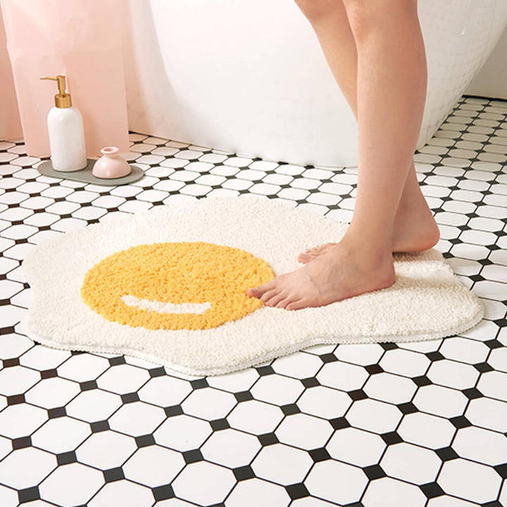 Fried Egg Shaggy Bath Mat