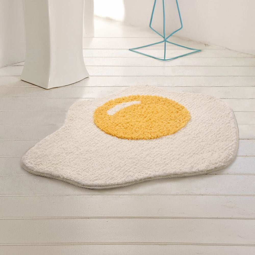 Fried Egg Shaggy Bath Mat