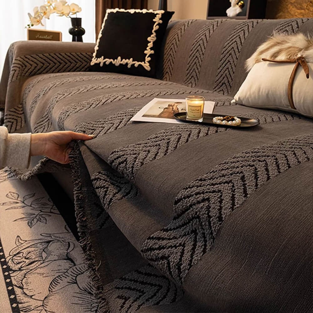 Herringbone Chenille Durable Throw Sofa Cover