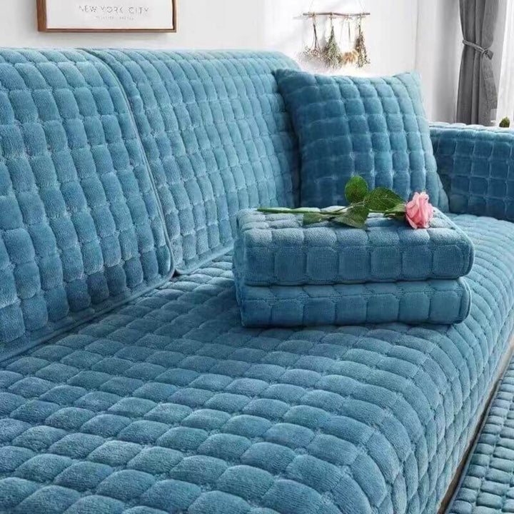 Square Flannel Scratch-Resistant Anti-Slip Sofa Cover