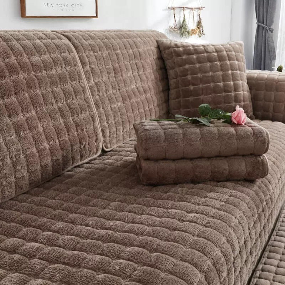 Square Flannel Scratch-Resistant Anti-Slip Sofa Cover