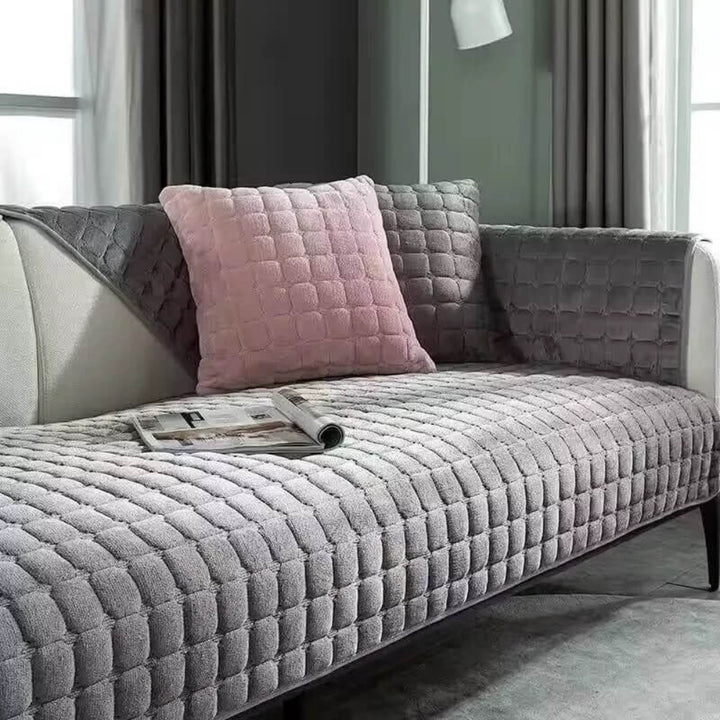 Square Flannel Scratch-Resistant Anti-Slip Sofa Cover