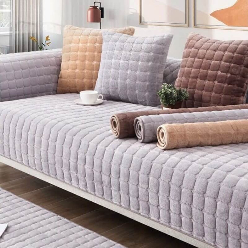 Square Flannel Scratch-Resistant Anti-Slip Sofa Cover