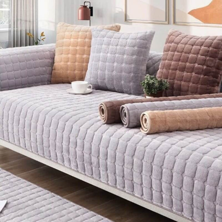 Square Flannel Scratch-Resistant Anti-Slip Sofa Cover