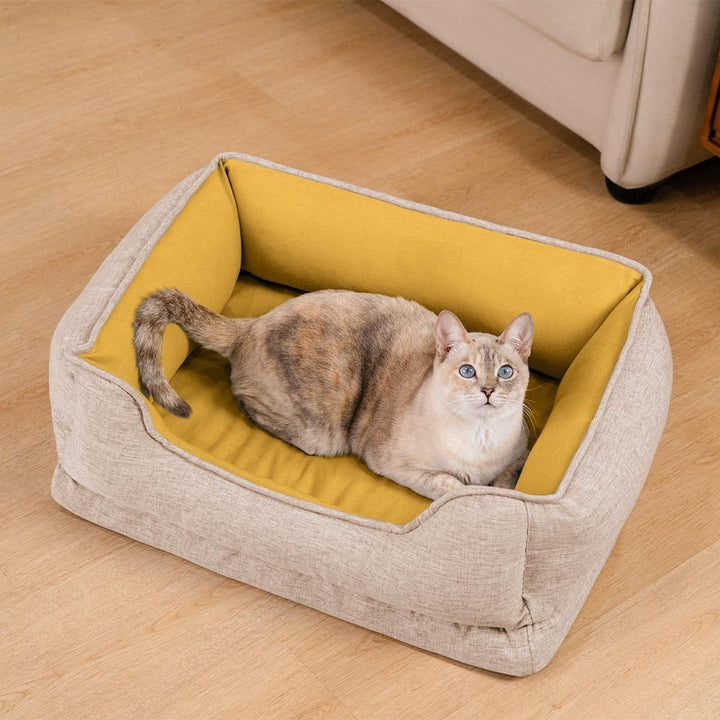 Washable Non-Slip Bolster Cat Bed