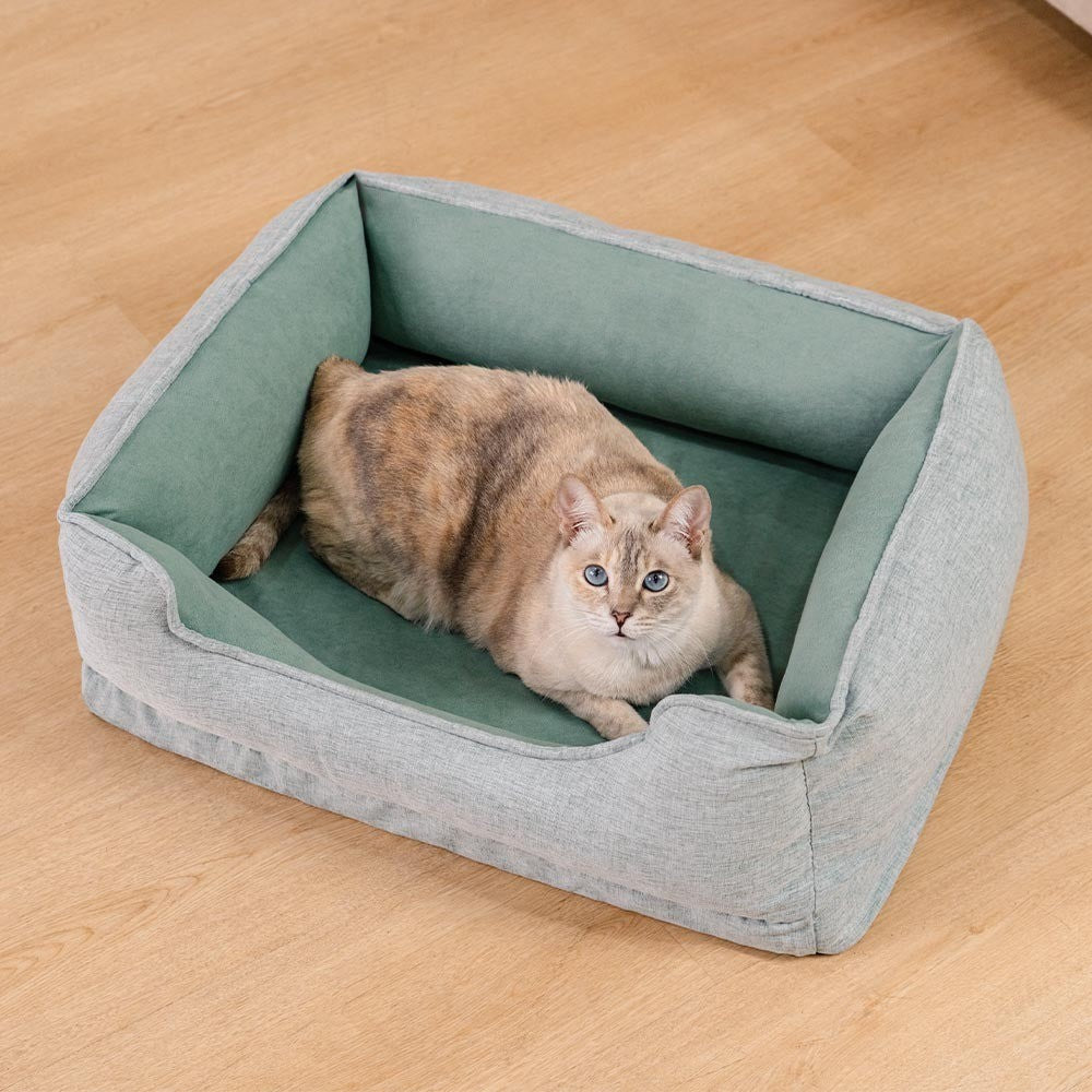 Washable Non-Slip Bolster Cat Bed