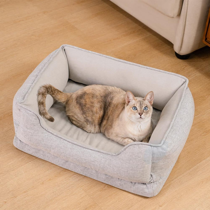 Washable Non-Slip Bolster Cat Bed