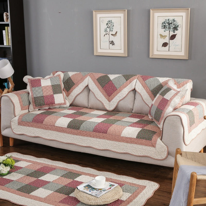 Cotton Quilted Sofa Cover – Washable Non-Slip Protective Cover