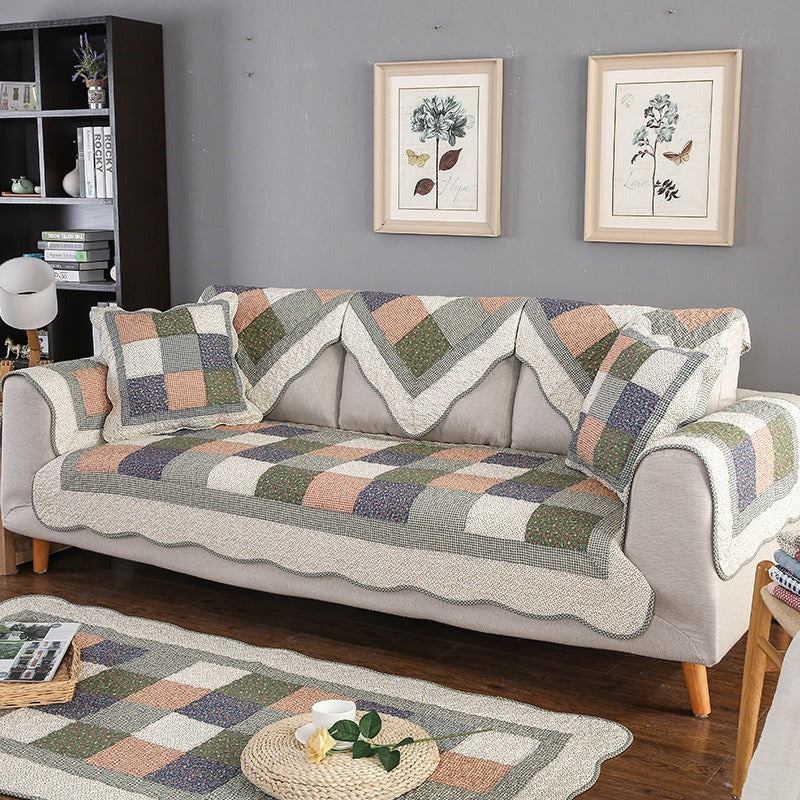 Cotton Quilted Sofa Cover – Washable Non-Slip Protective Cover