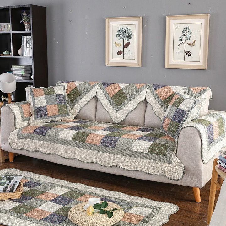 Cotton Quilted Sofa Cover – Washable Non-Slip Protective Cover