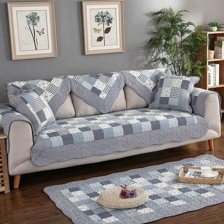 Cotton Quilted Sofa Cover – Washable Non-Slip Protective Cover