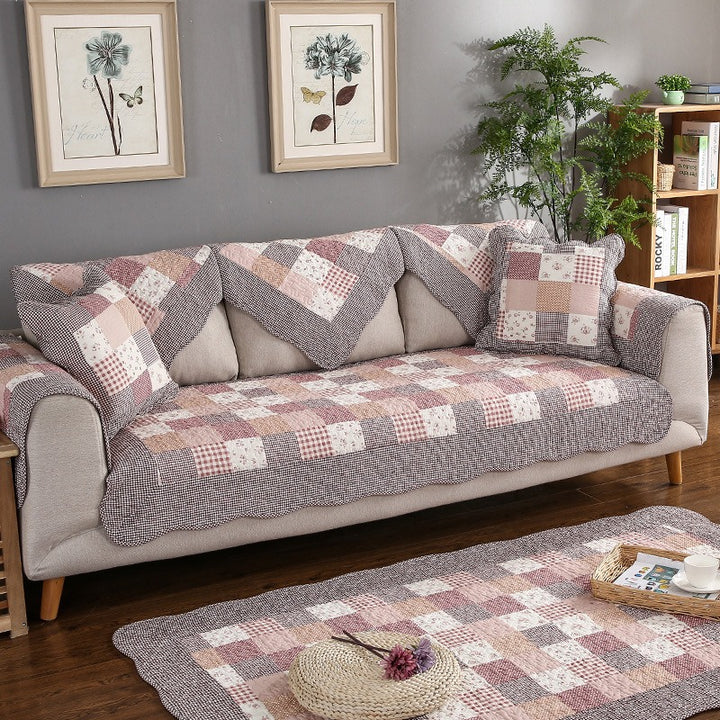 Cotton Quilted Sofa Cover – Washable Non-Slip Protective Cover