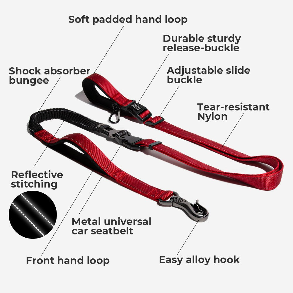 Multifunction Hands-Free Dog Lead with Safety Seat Belt
