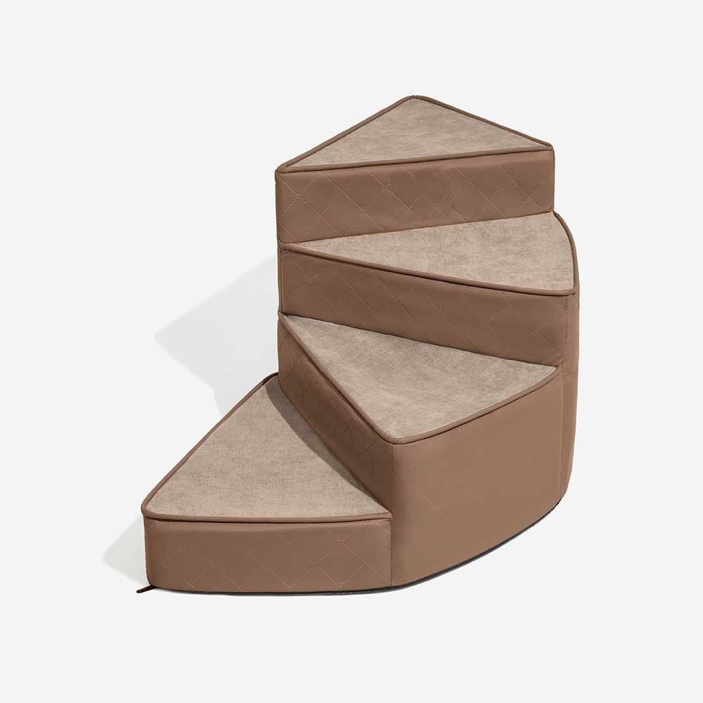 Water-Repellent Faux Leather Removable Spiral Pet Steps