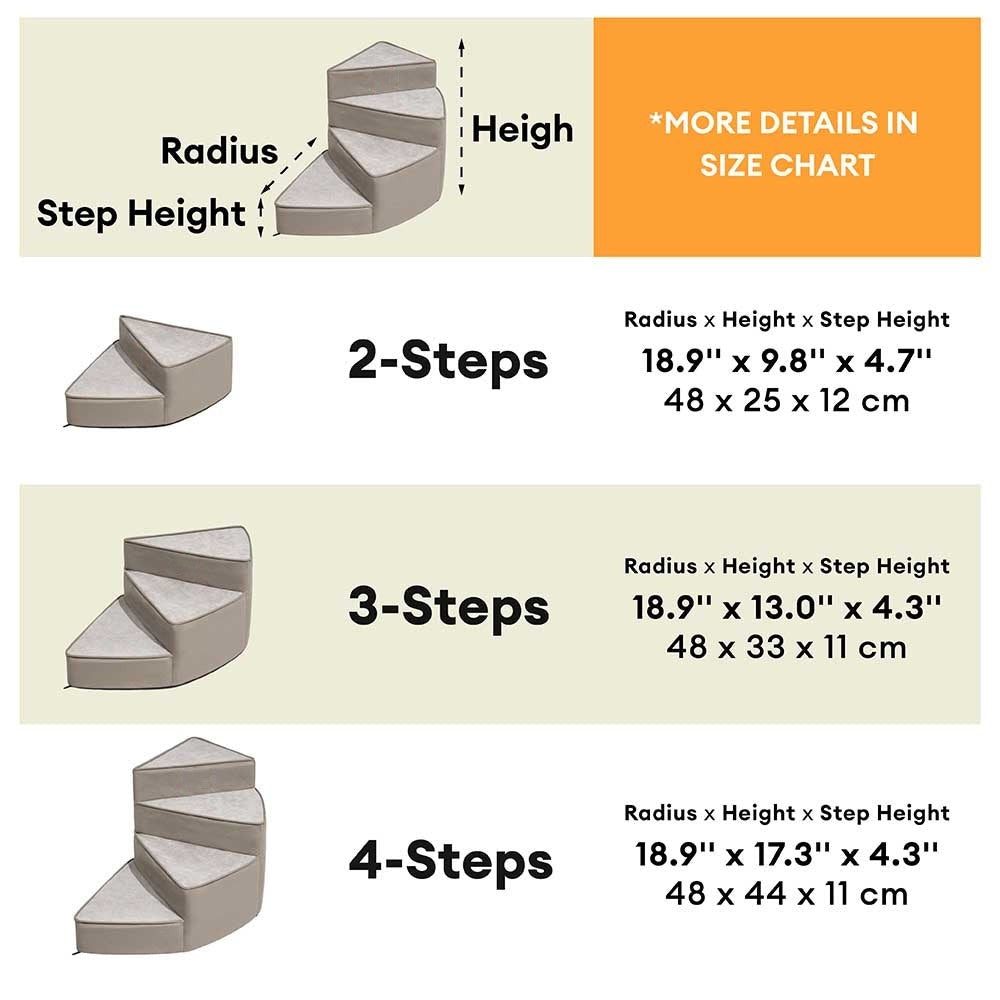 Water-Repellent Faux Leather Removable Spiral Pet Steps