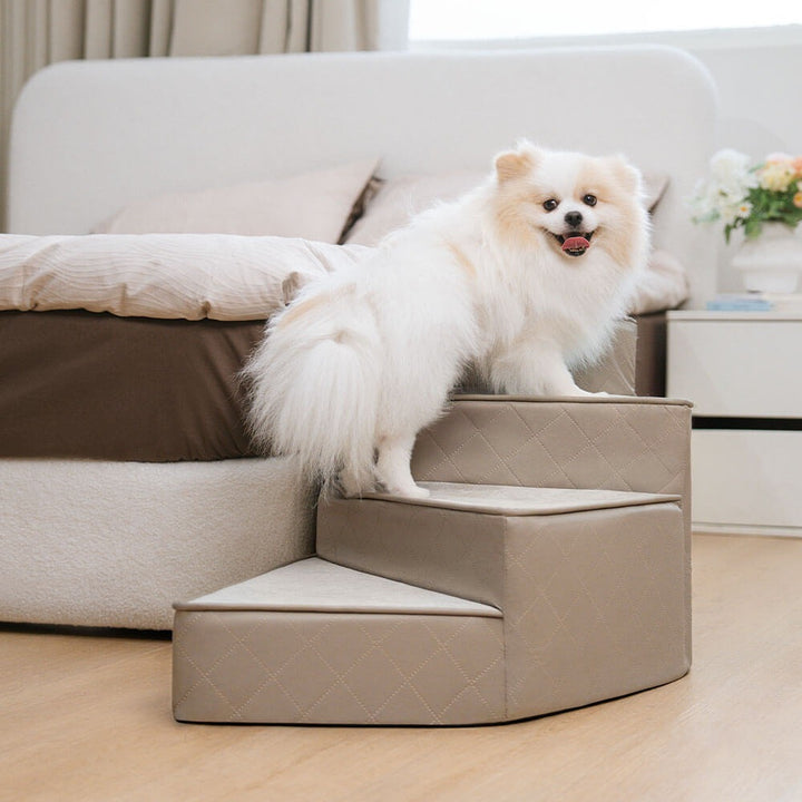 Water-Repellent Faux Leather Removable Spiral Pet Steps