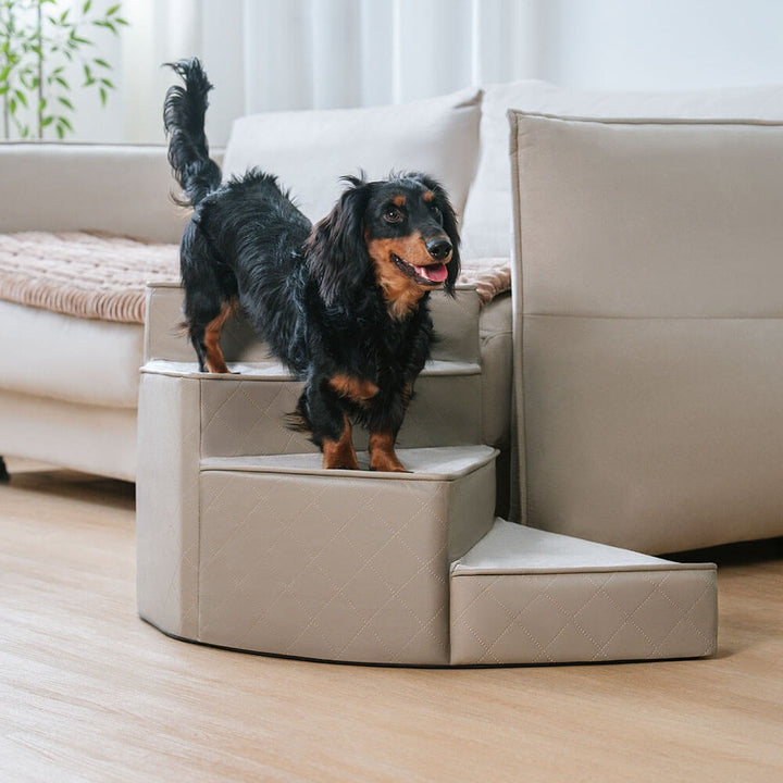 Water-Repellent Faux Leather Removable Spiral Pet Steps