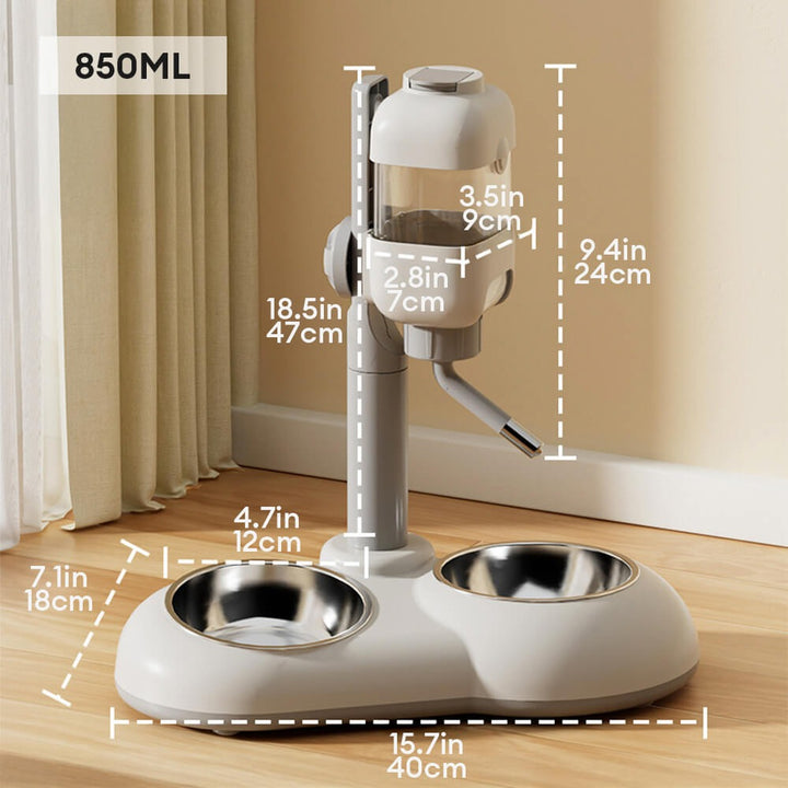Pet Feeding Bowl Station Automatic Food & Water Dispenser