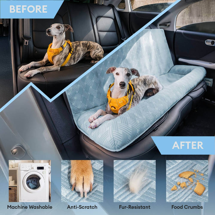 Cooling Travel Bolster Safety Back Seat Large Dog Car Seat Bed